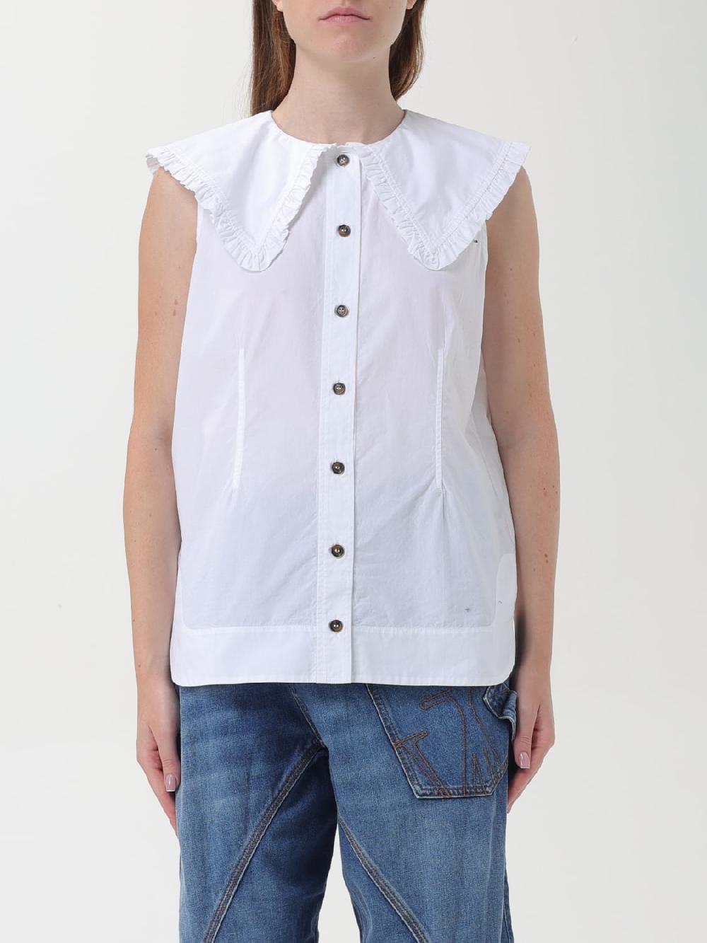 Giglio Camicia in popeline di cotone Ganni Giglio Camicia in popeline di cotone Ganni