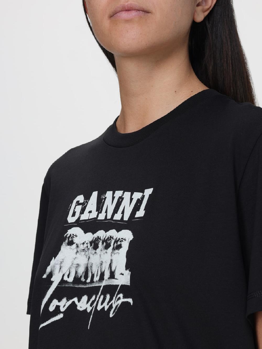 Giglio T-shirt con logo Ganni Vendita Calda