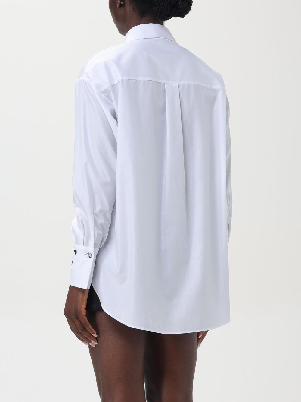 Giglio Camicia in popeline con logo sui polsi Elisabetta Franchi Nuovo