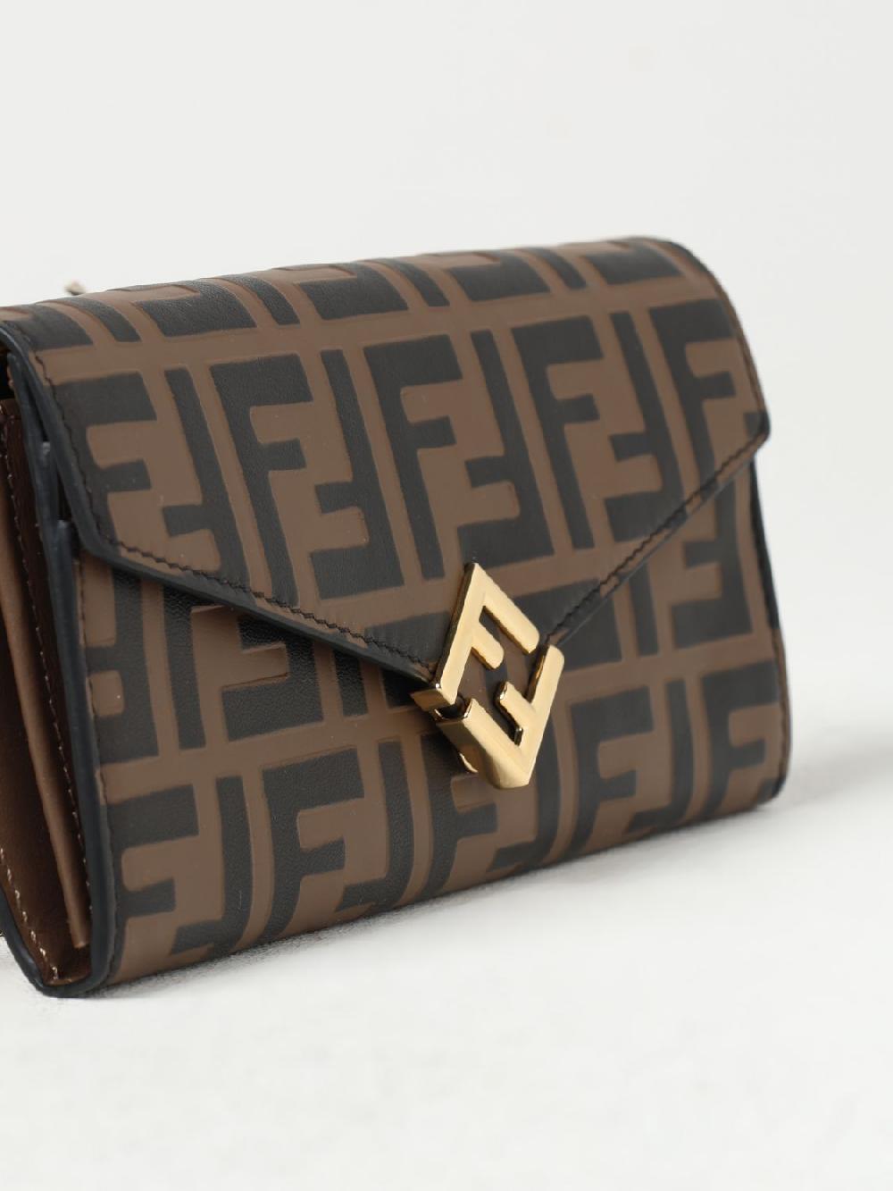 Giglio Borsa wallet Diamonds Fendi in pelle con FF all over Italy