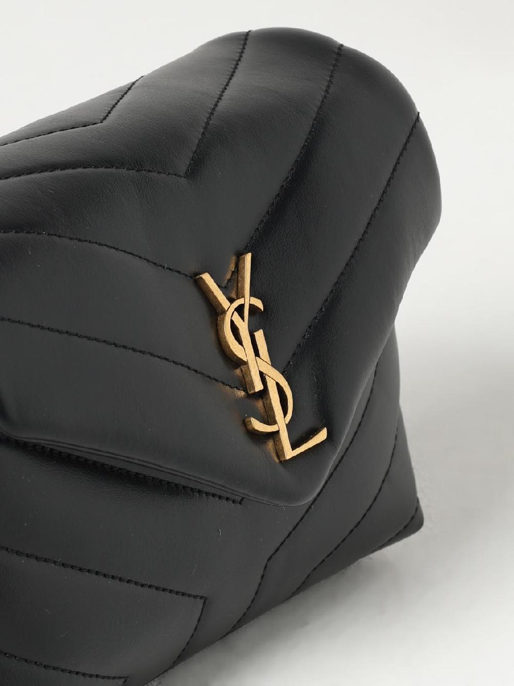 Giglio Borsa Loulou Toy Saint Laurent in pelle chevron In Linea