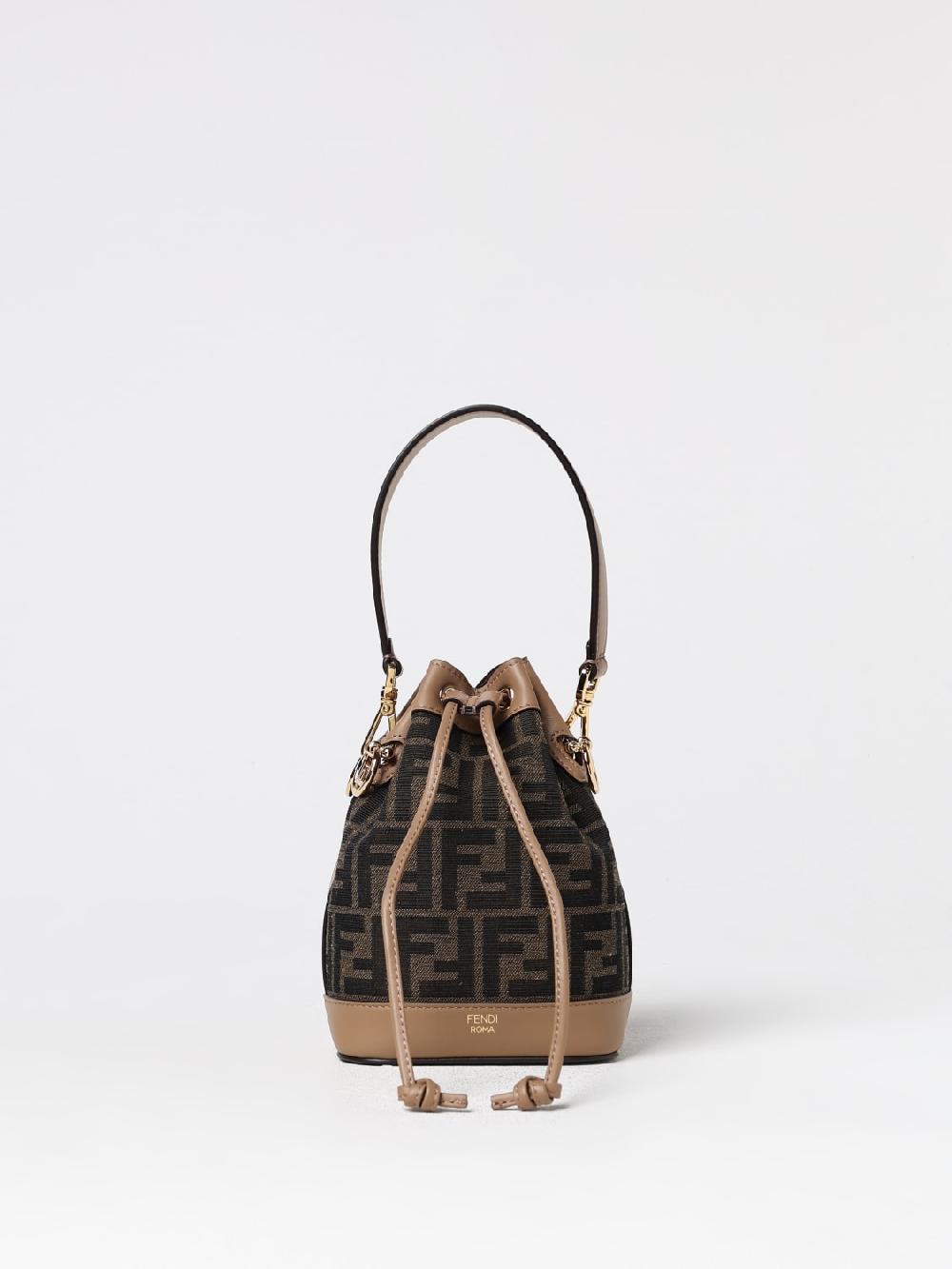 Giglio Borsa Mon Tresor Fendi in tessuto FF jacquard e pelle