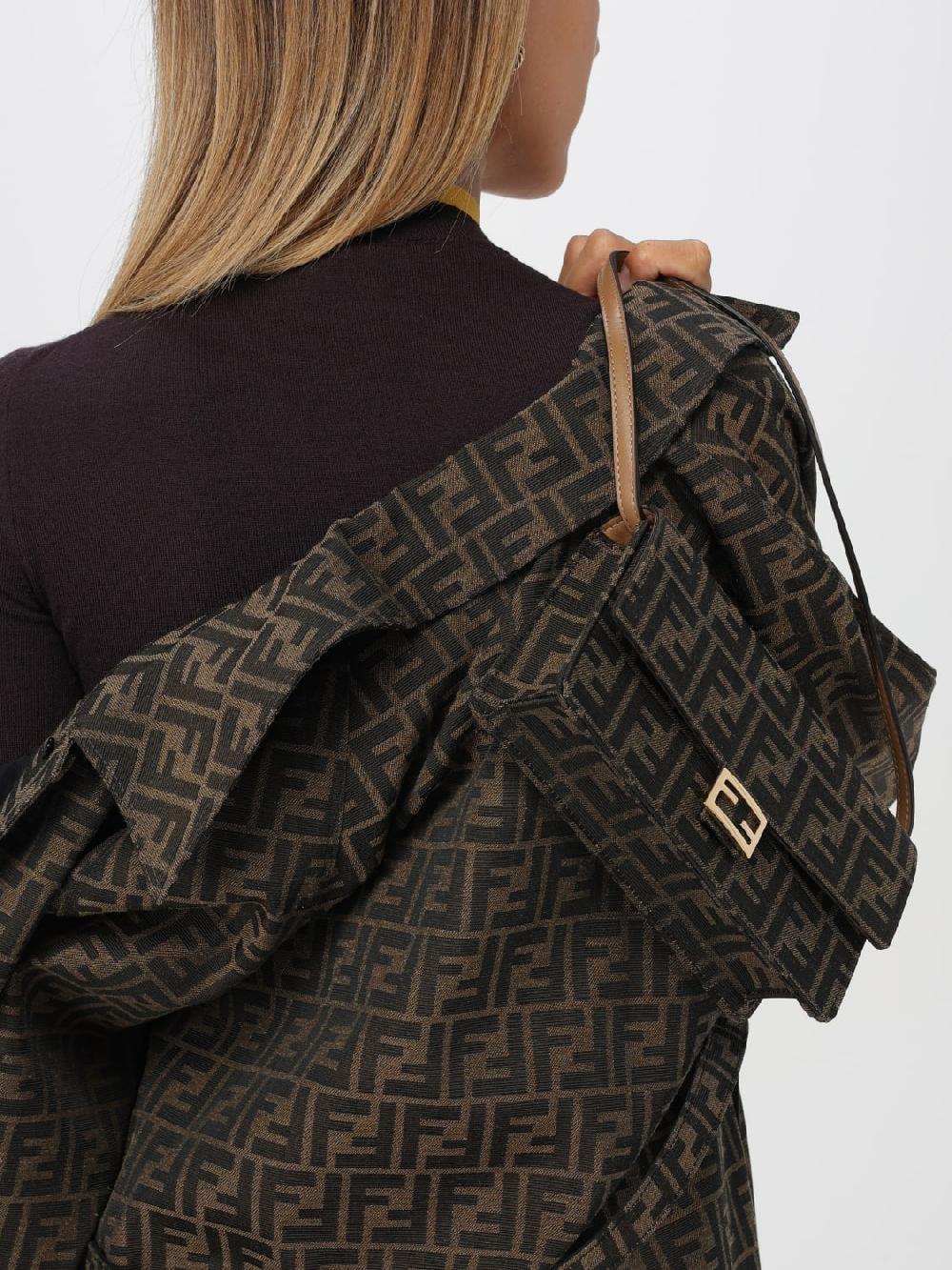 Giglio Borsa wallet On Chain Baguette Fendi in tessuto jacquard e pelle Prezzo Ridotto