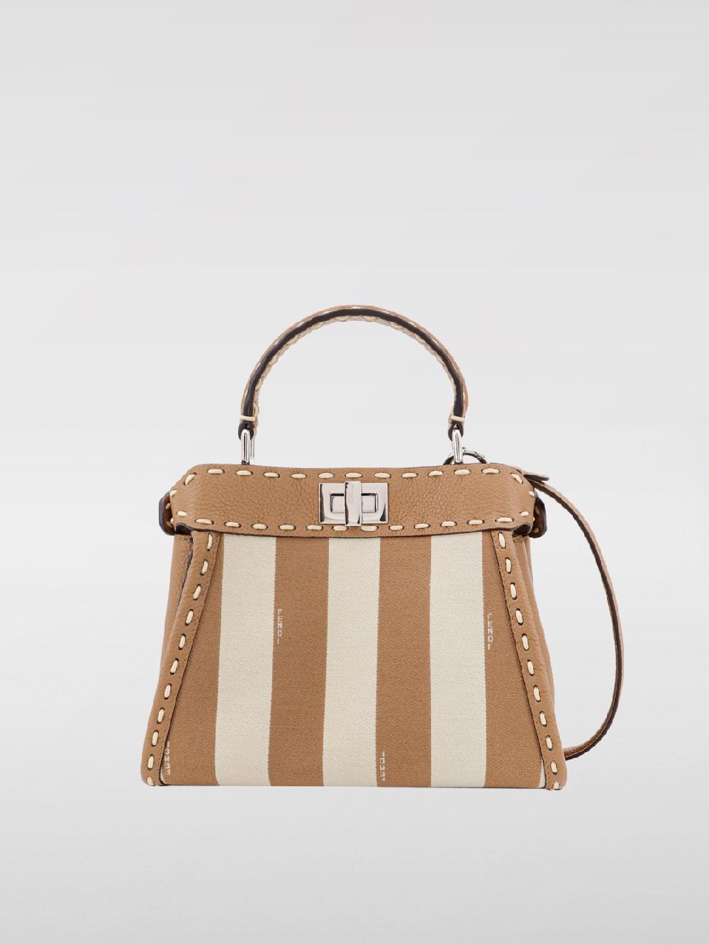 Giglio Borsa Peekaboo Mini Fendi in pelle a grana e canvas Promozione Limitata