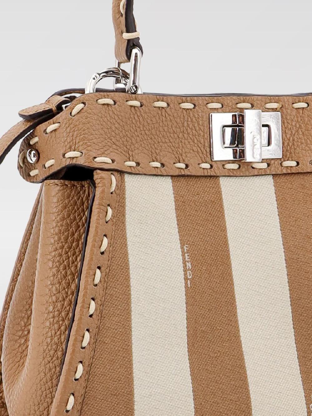 Giglio Borsa Peekaboo Mini Fendi in pelle a grana e canvas Promozione Limitata