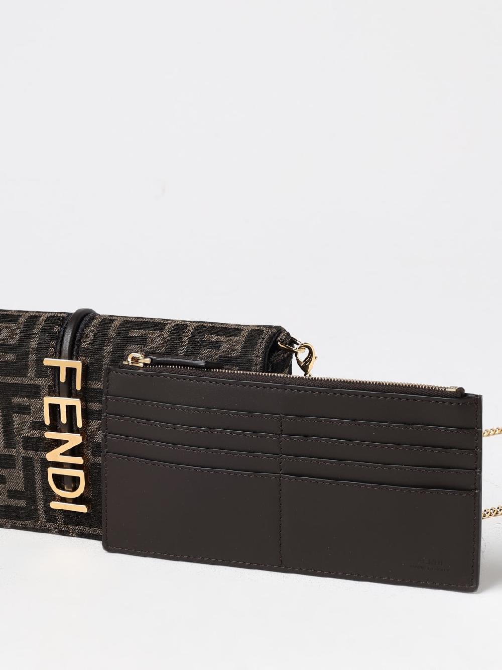 Giglio Borsa wallet On Chain Fendigraphy Fendi in tessuto jacquard Novità