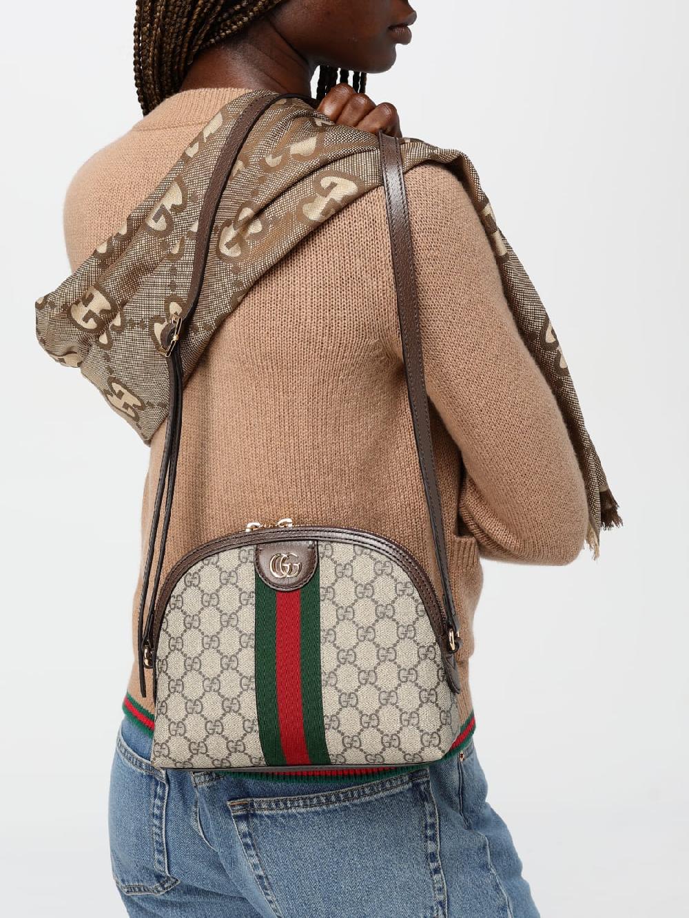Giglio Borsa Ophidia Gucci in tessuto GG Supreme e pelle a grana Vendita Calda