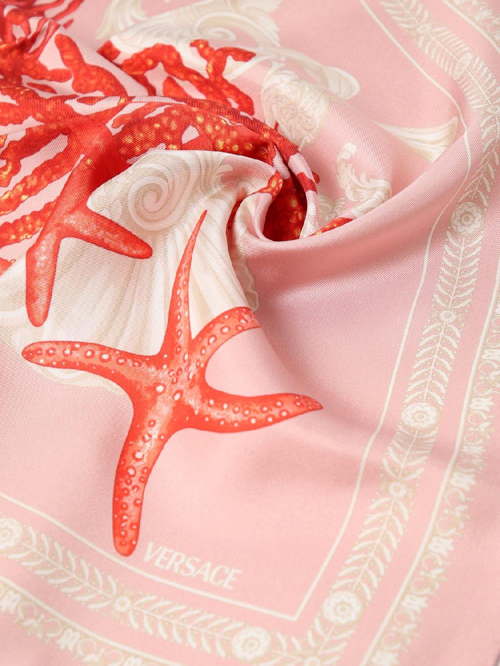 Giglio Foulard Barocco Sea Versace in seta stampata In Saldo