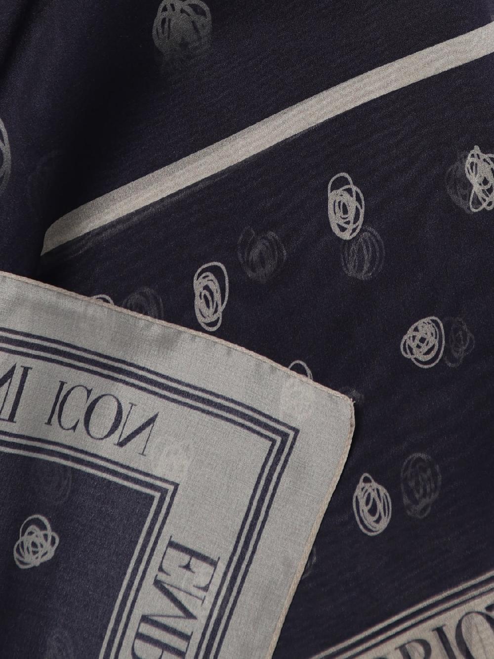 Giglio Foulard Emporio Armani in seta con logo jacquard Moda