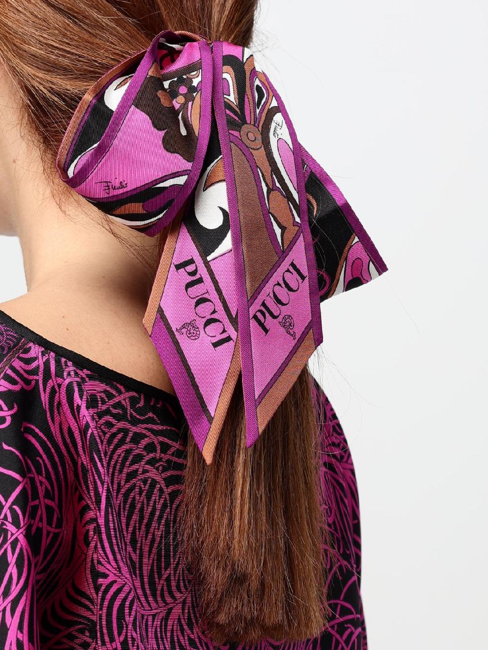 Giglio Bandeau Pucci in seta con stampa orchidee Nuovo