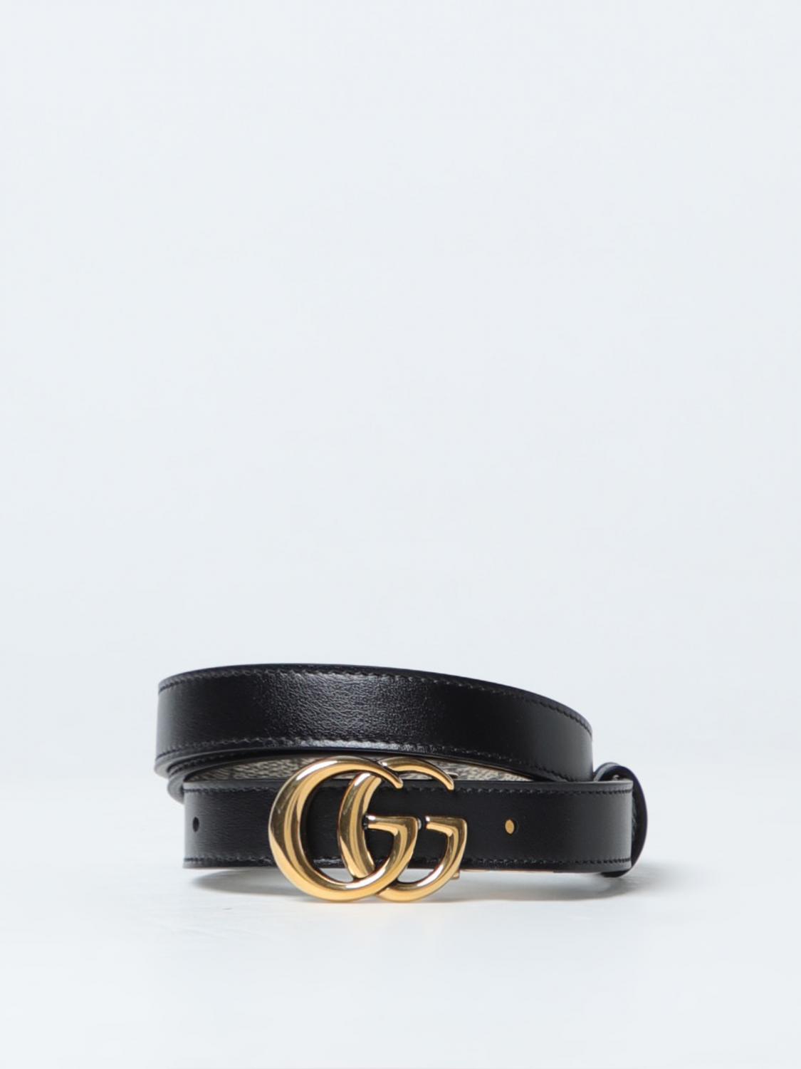 Giglio Cintura Marmont Gucci reversibile in pelle e tessuto GG Supreme Pezzi Unici
