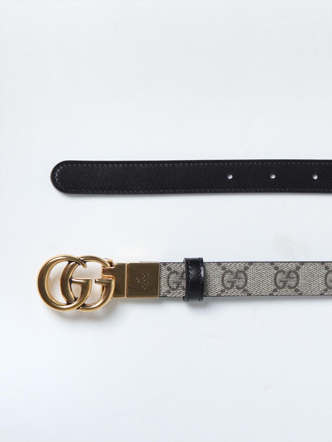 Giglio Cintura Marmont Gucci reversibile in pelle e tessuto GG Supreme Pezzi Unici