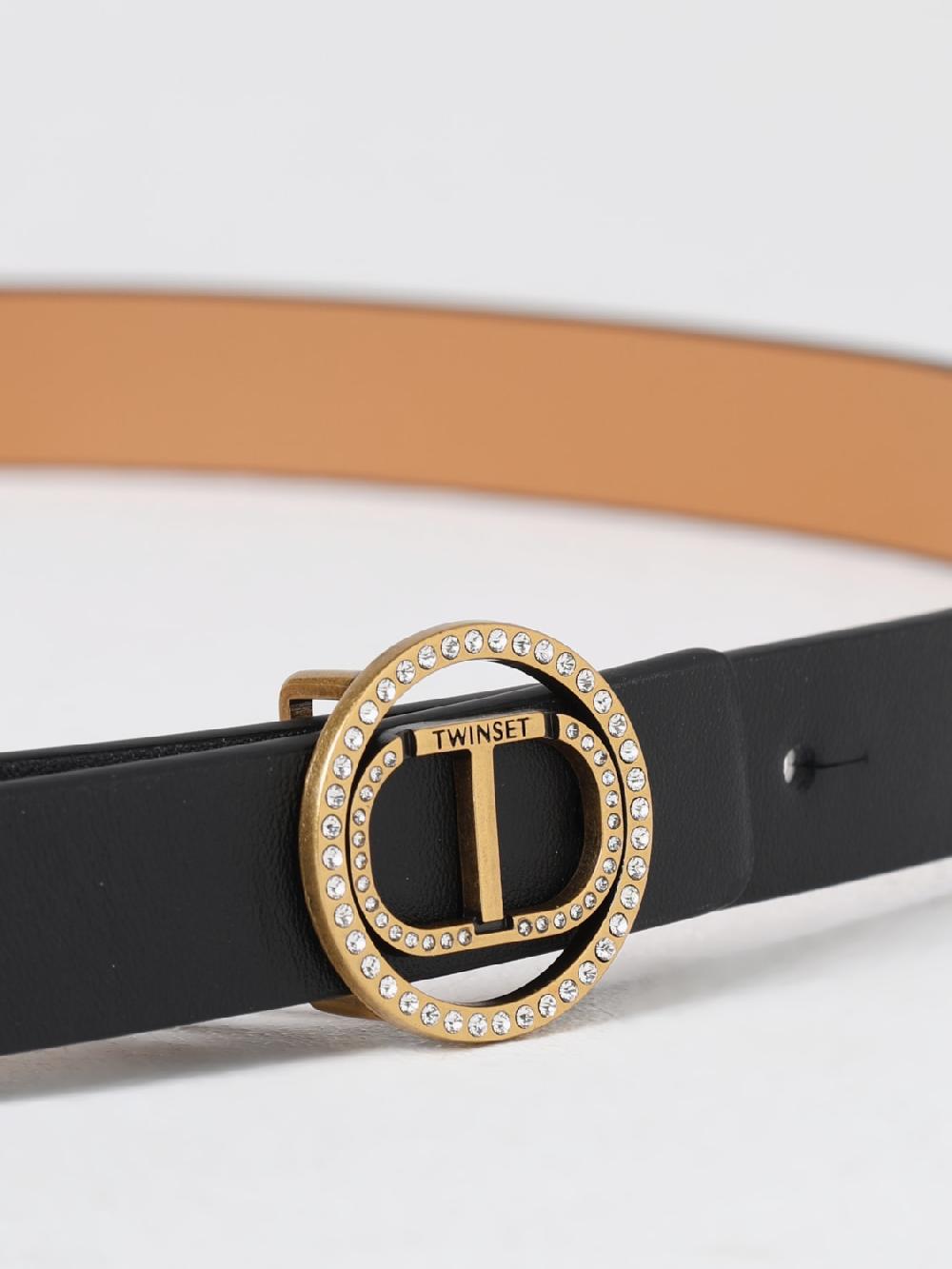 Giglio Cintura Oval T Twinset in pelle sintetica con strass Prezzo Ridotto