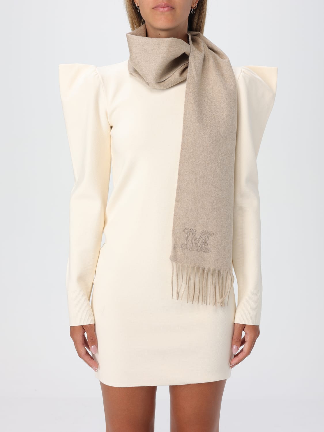 Giglio Sciarpa Max Mara in cashmere con logo ricamato Saldi Di Fabbrica