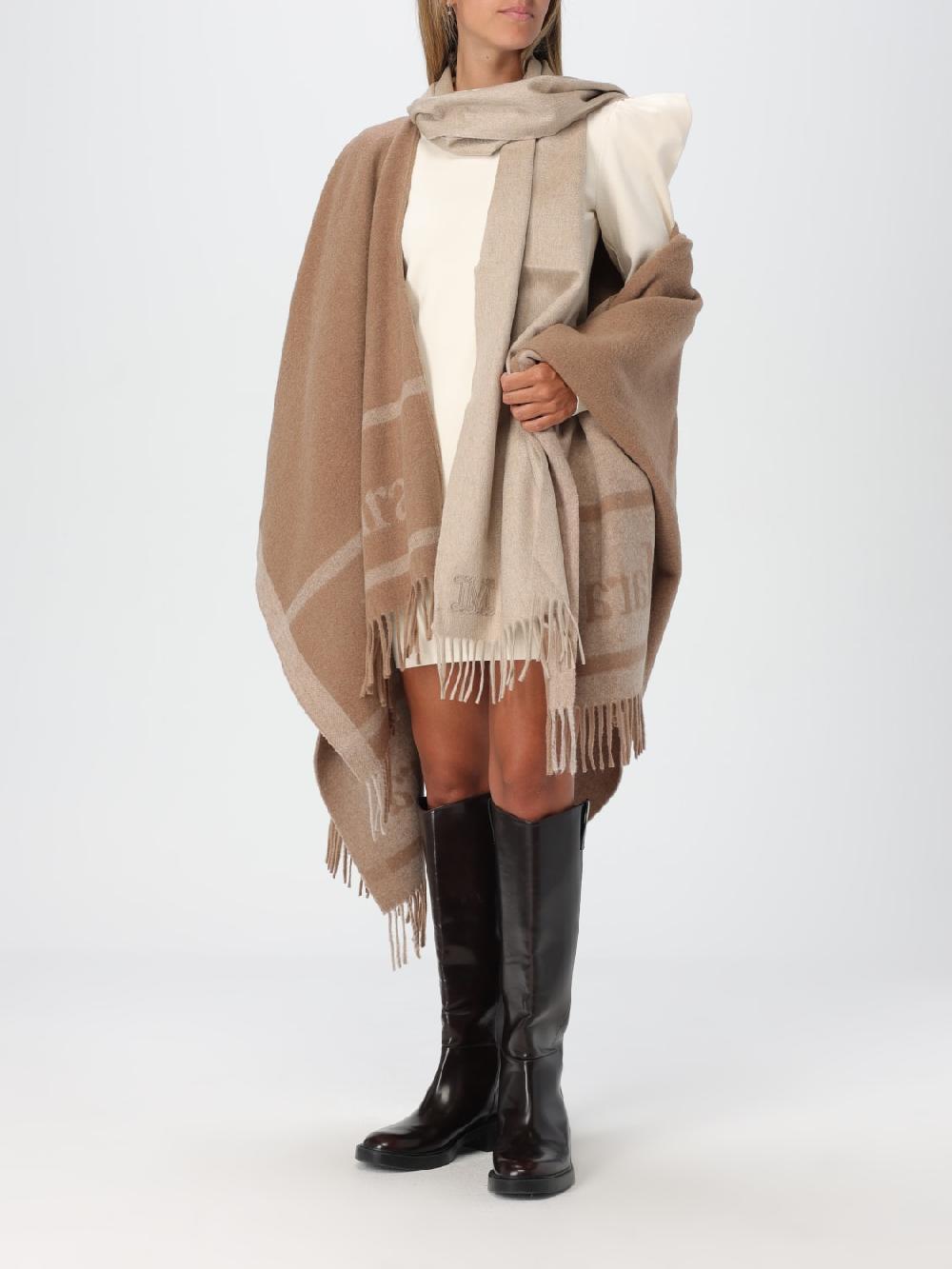 Giglio Sciarpa Max Mara in cashmere con logo ricamato Saldi Di Fabbrica