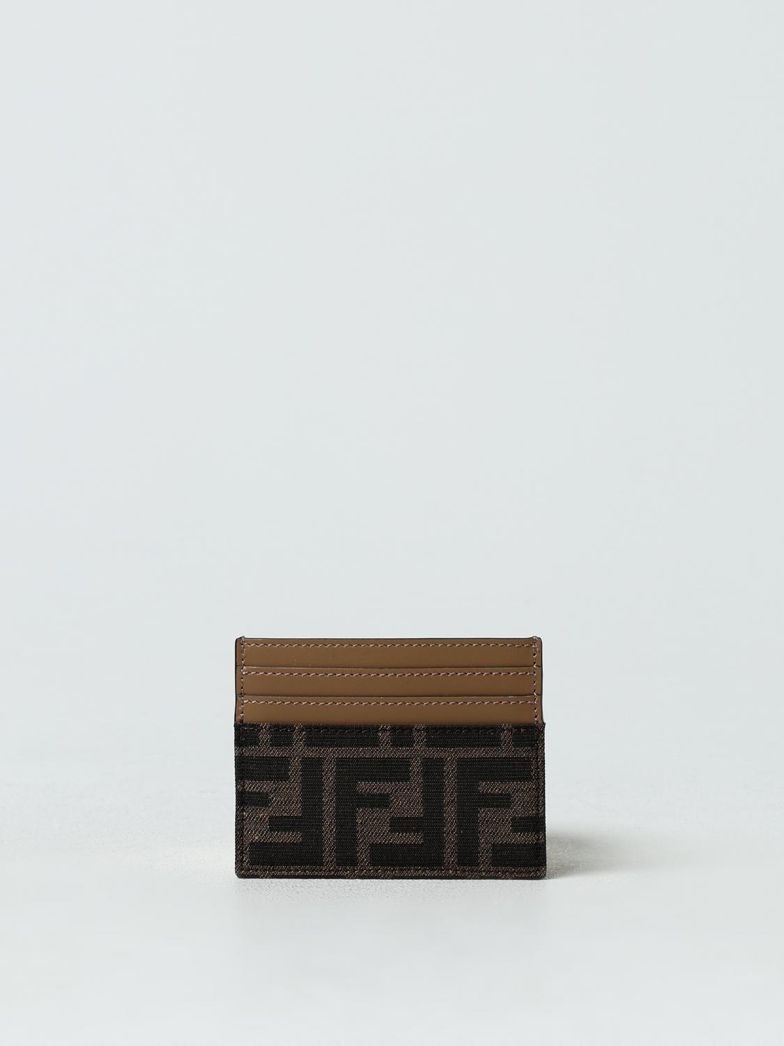 Giglio Portacarte di credito Fendi in tessuto FF jacquard e pelle Online