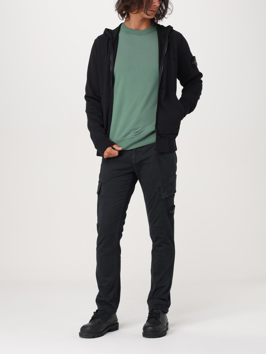 Giglio Felpa con cappuccio e zip Stone Island Spedizione Gratuita