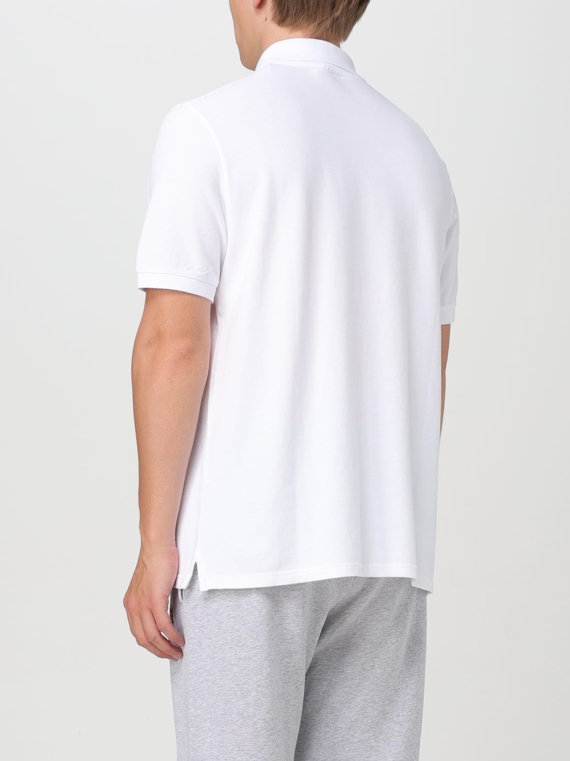 Giglio Polo Maison Kitsuné in piquet di cotone con logo Saldi Di Fabbrica