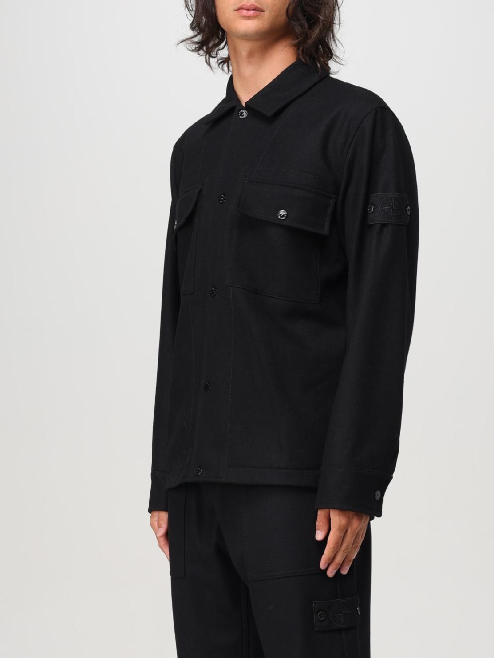 Giglio Overshirt Stone Island in misto lana Spedizione Gratuita