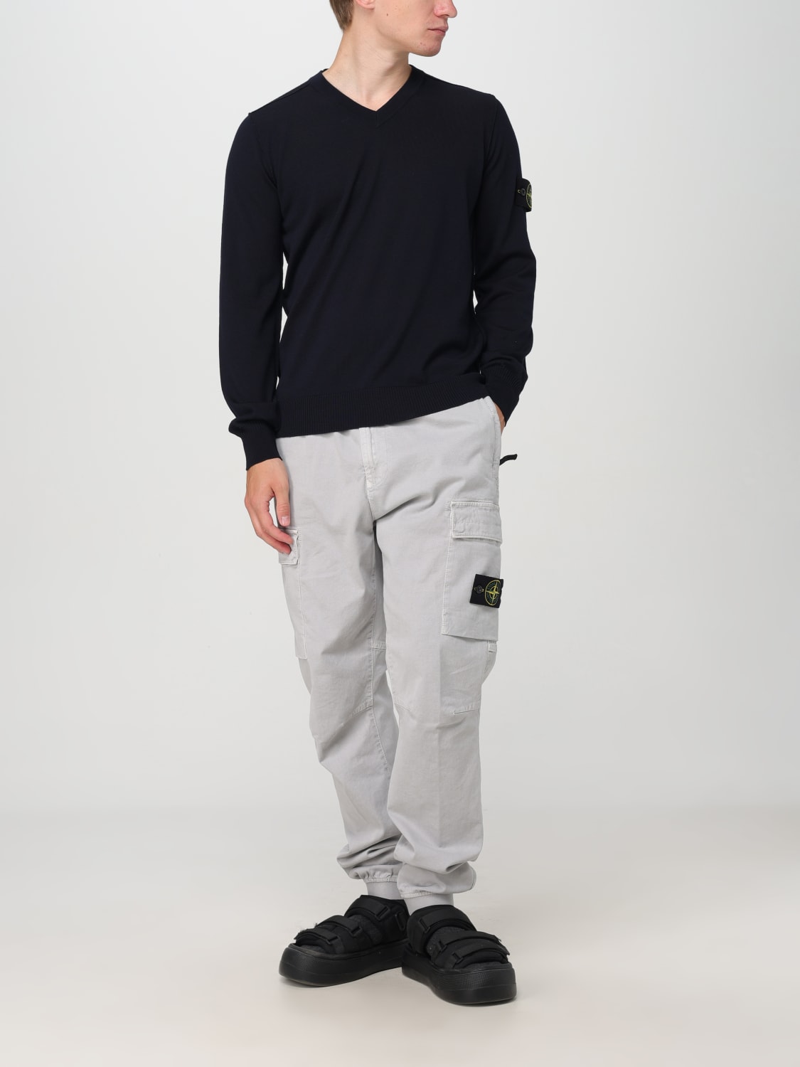 Giglio Maglia a v Stone Island in lana vergine Soddisfazione Garantita