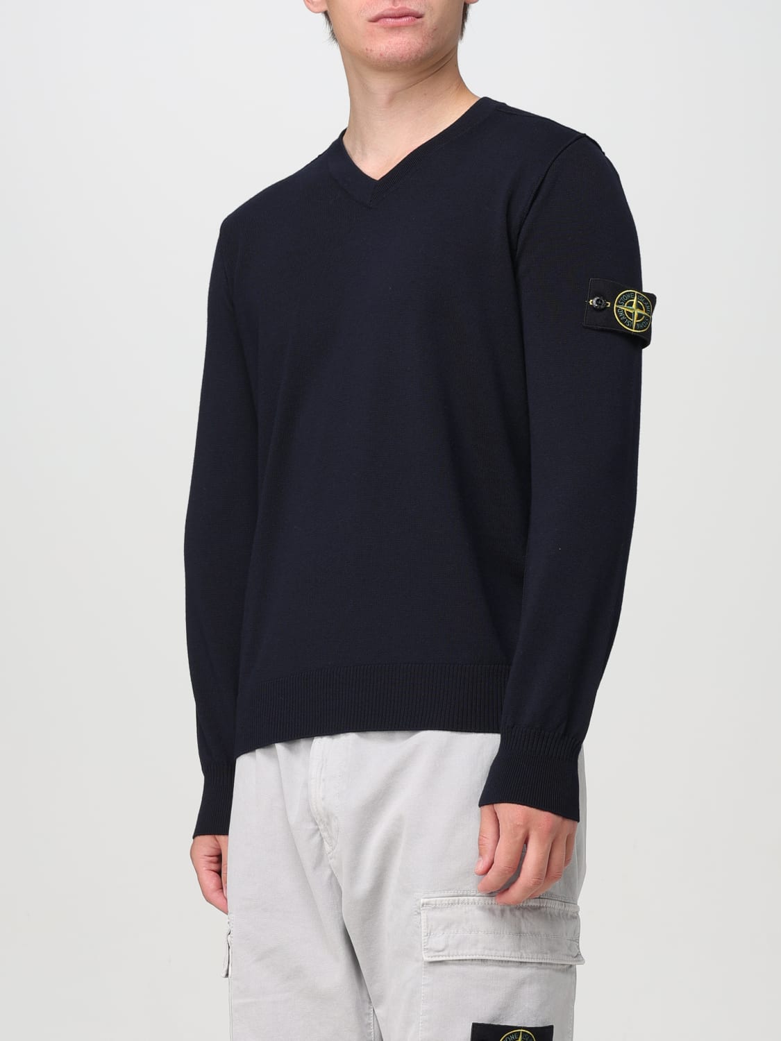 Giglio Maglia a v Stone Island in lana vergine Soddisfazione Garantita