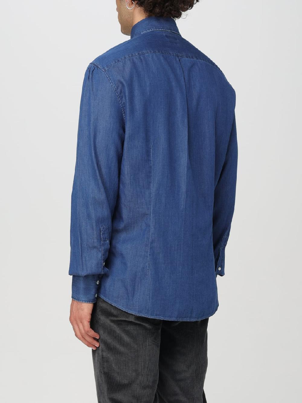 Giglio Camicia Brunello Cucinelli in denim di cotone Qualità Garantita