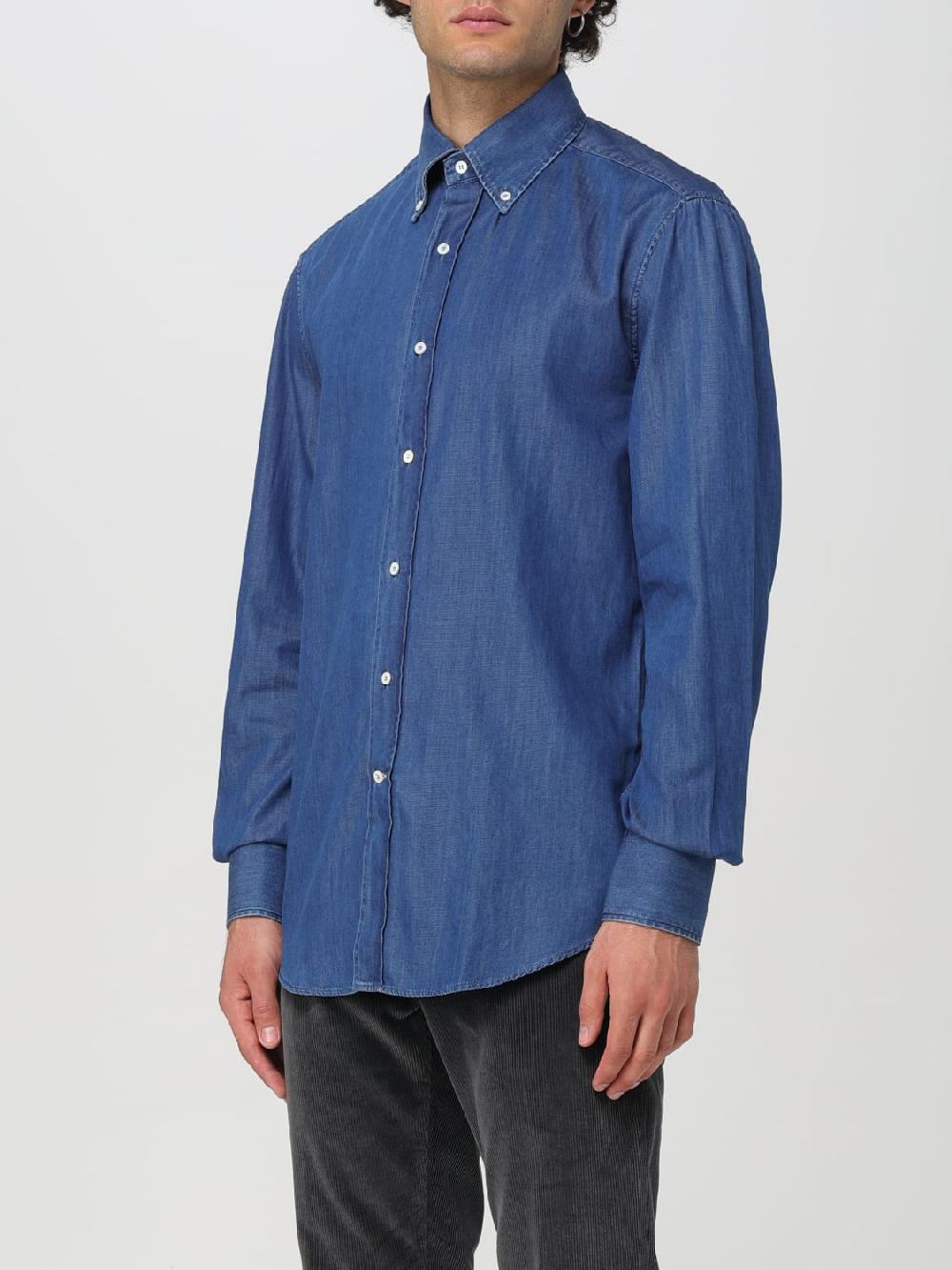 Giglio Camicia Brunello Cucinelli in denim di cotone Qualità Garantita
