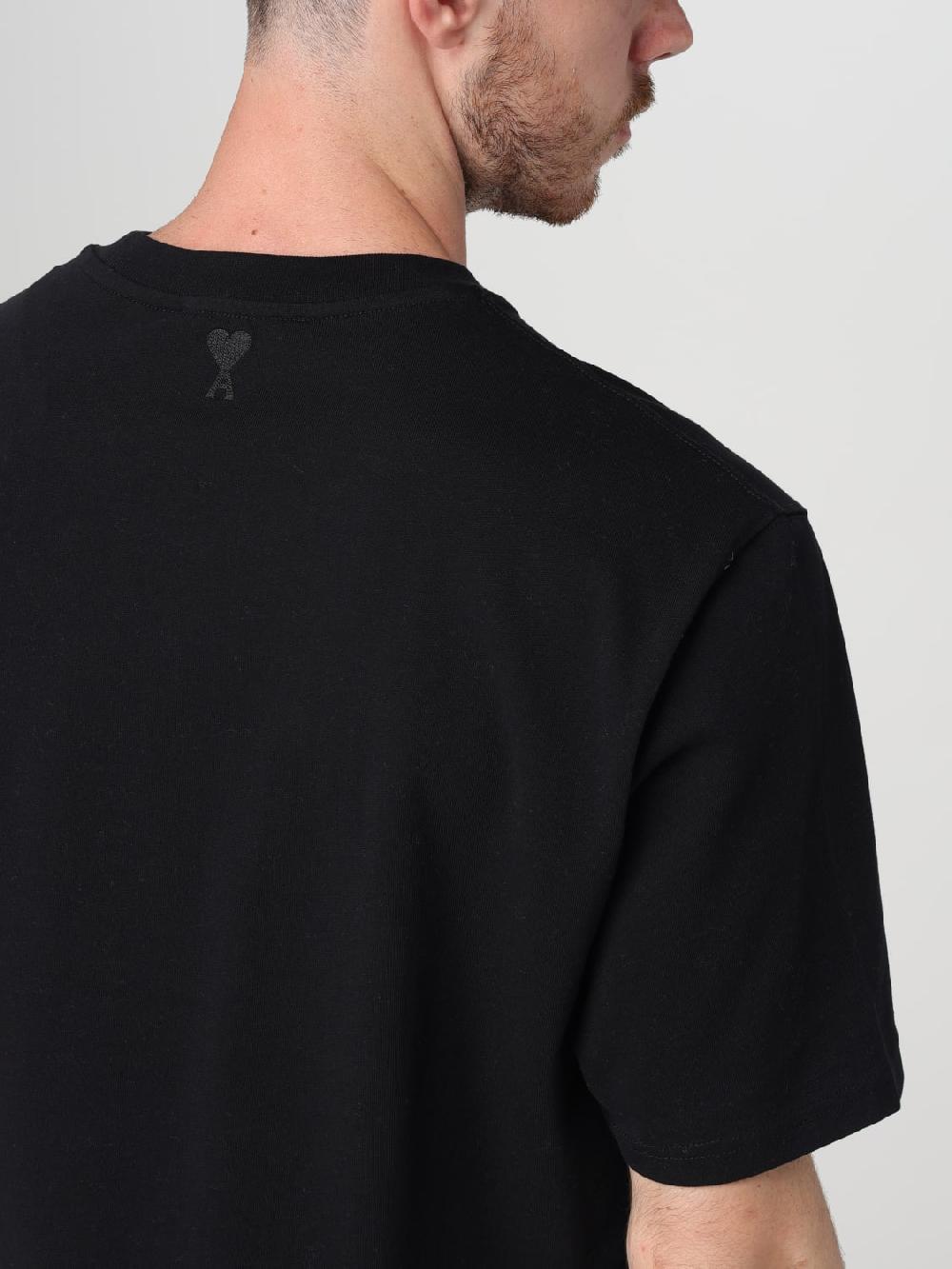 Giglio T-shirt in cotone con logo Ami Paris Vendite Flash