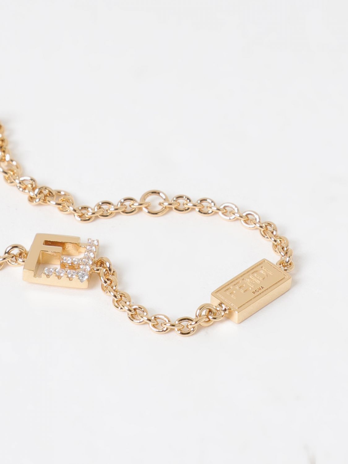 Giglio Bracciale Forever Fendi in ottone con strass Sconto