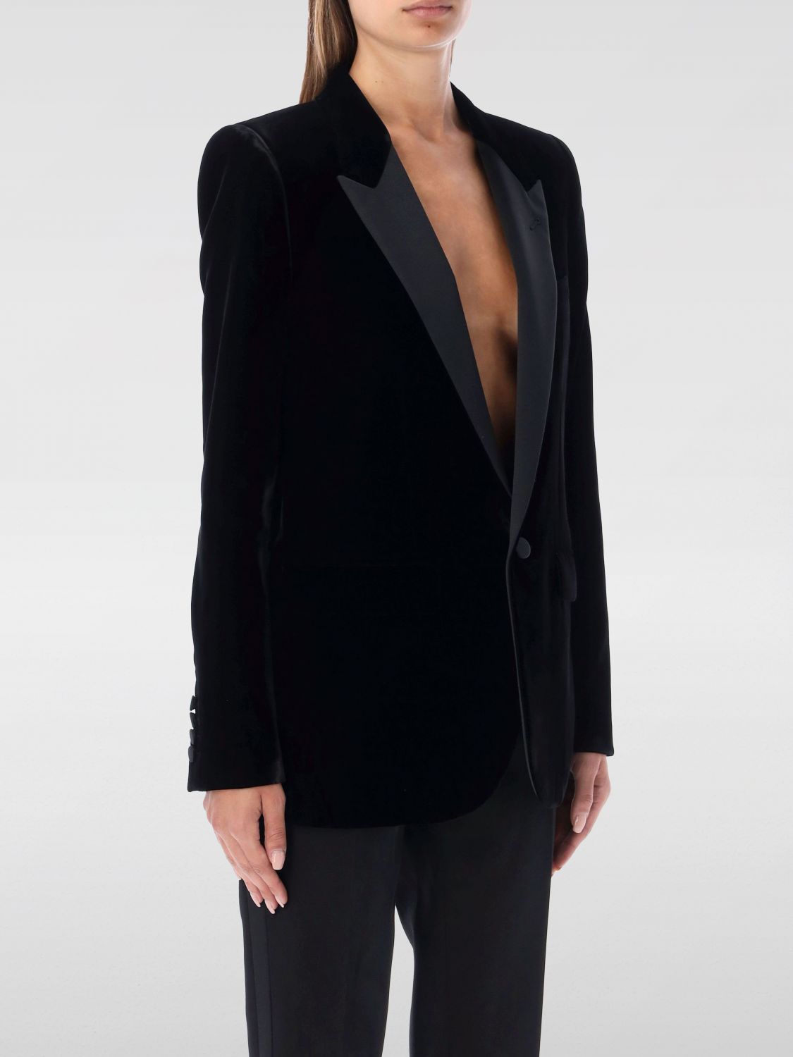 Giglio Blazer Saint Laurent in velluto Economico