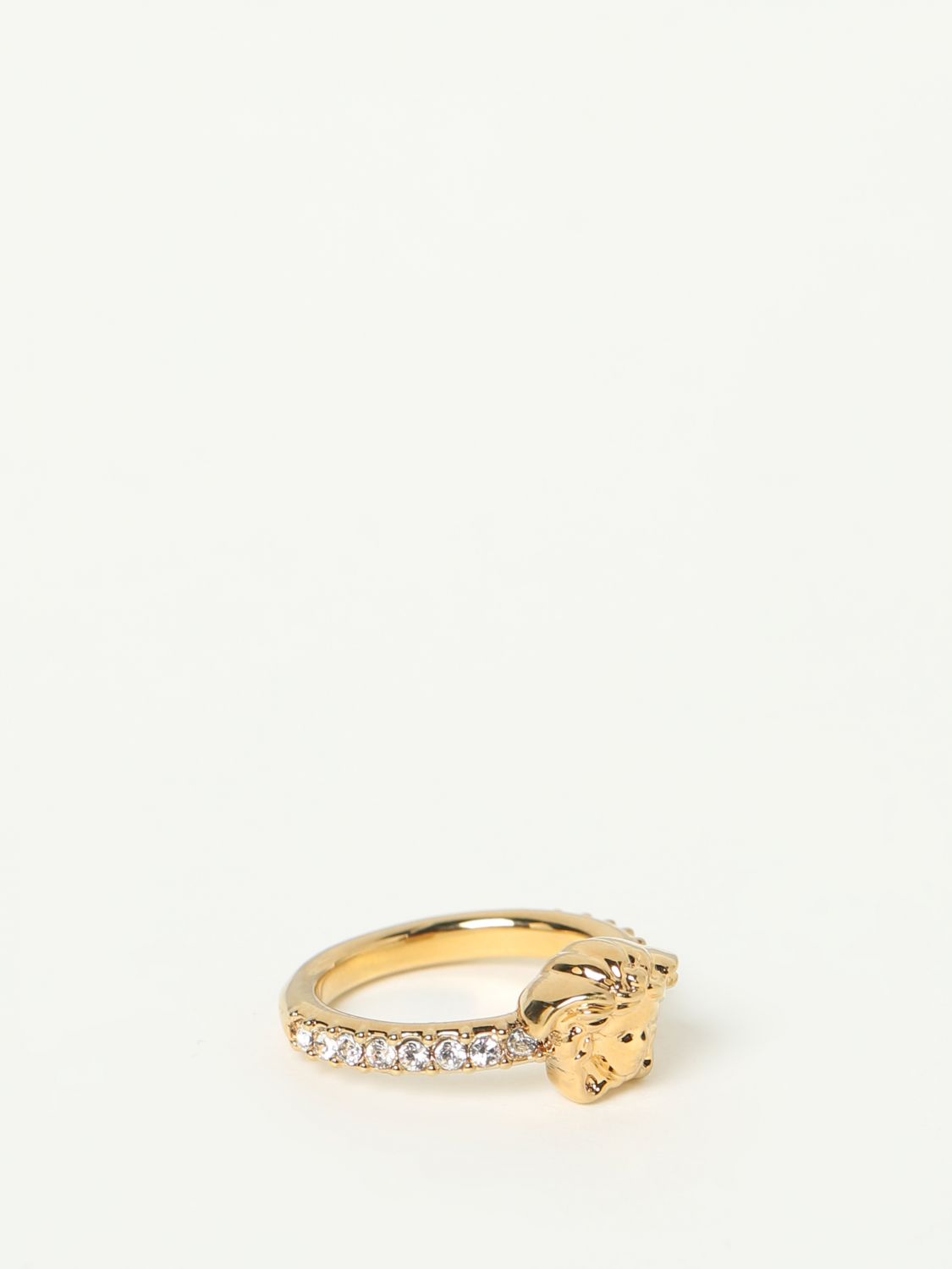Giglio Anello Medusa Versace in ottone con strass incastonati