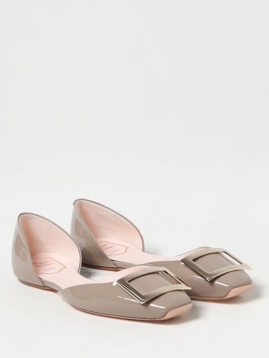 Giglio Ballerina Roger Vivier in vernice con fibbia decorativa Spedizione Gratuita