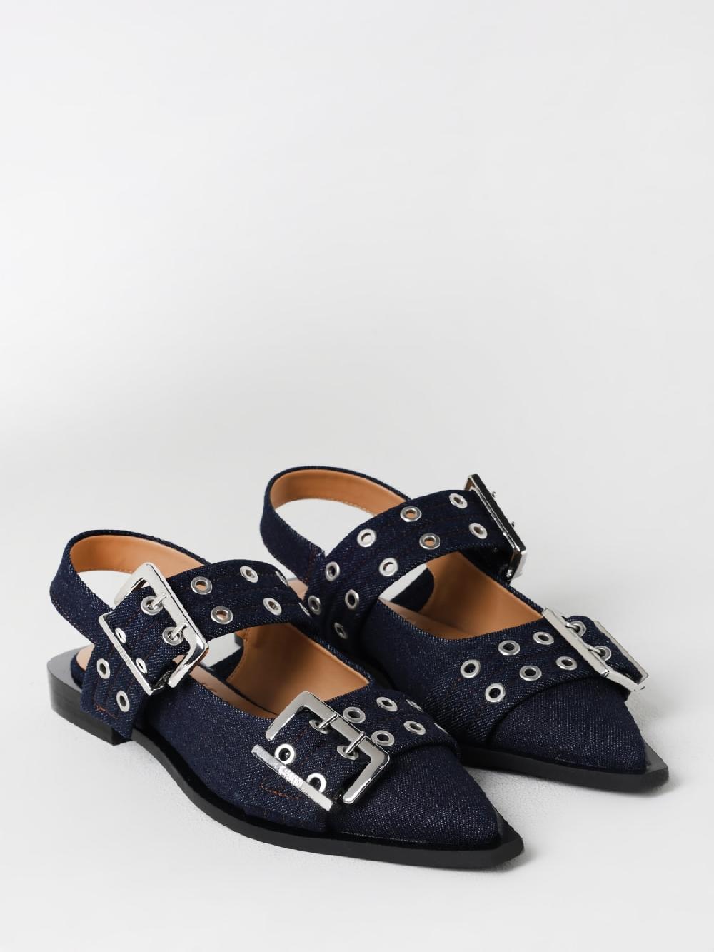 Giglio Ballerina Ganni in denim Sconto