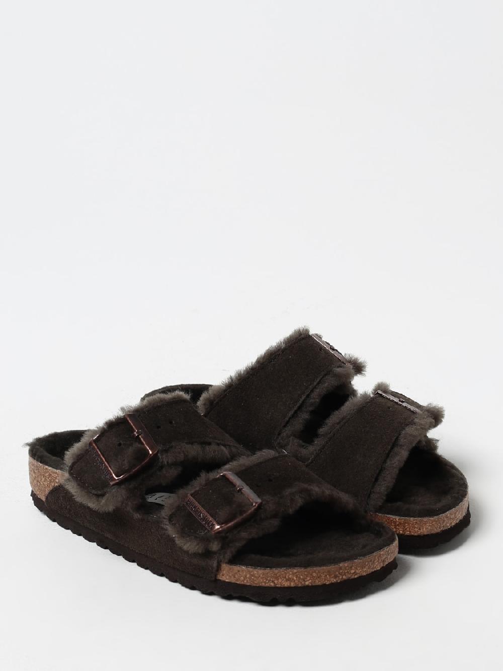 Giglio Sandalo Arizona Birkenstock in camoscio e shearling Offerte