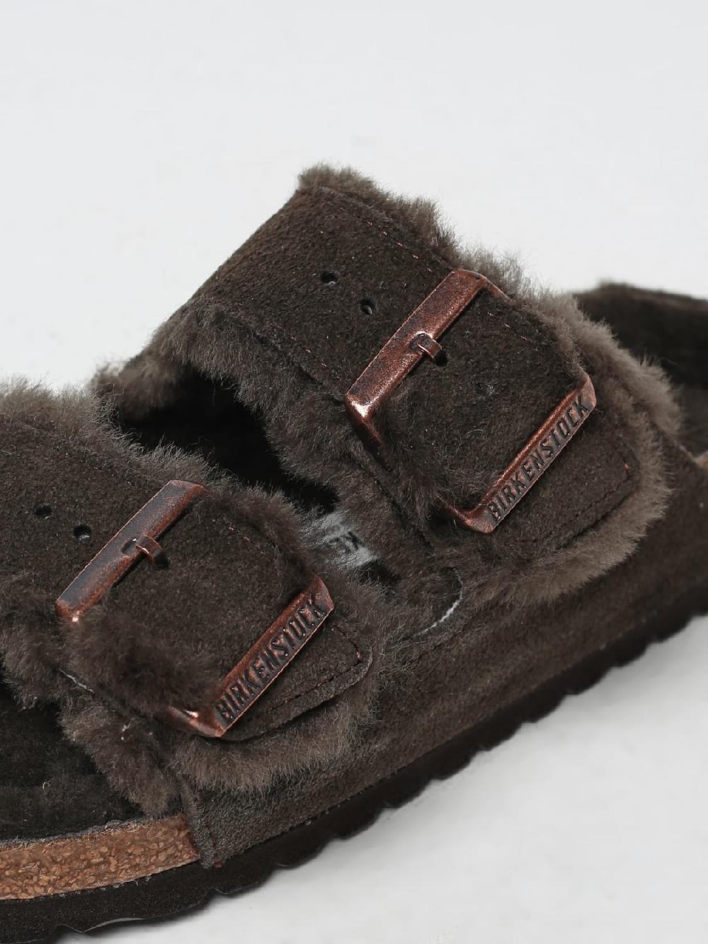 Giglio Sandalo Arizona Birkenstock in camoscio e shearling Offerte