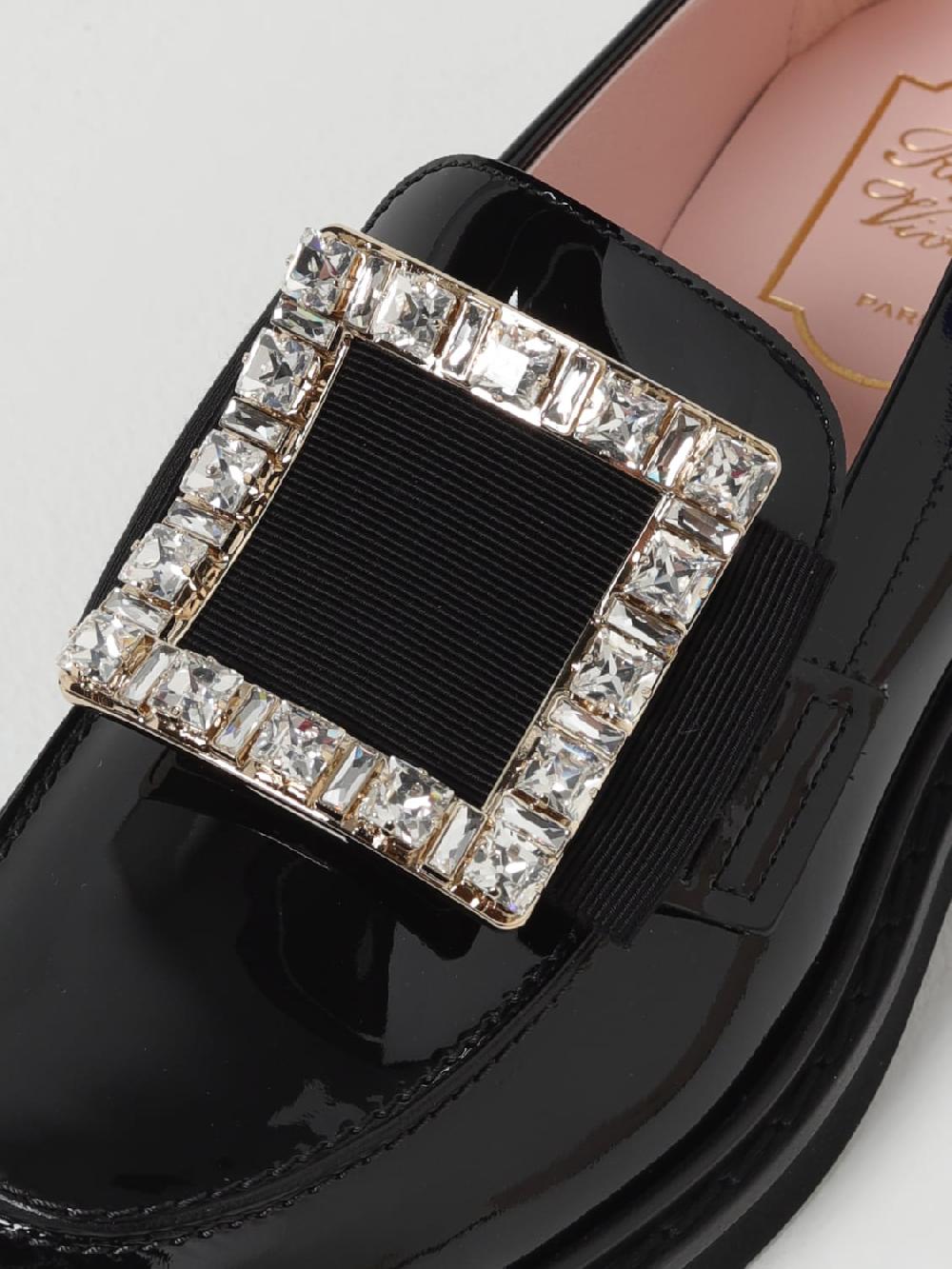 Giglio Mocassino Roger Vivier in vernice con fibbia gioiello Vendite Flash