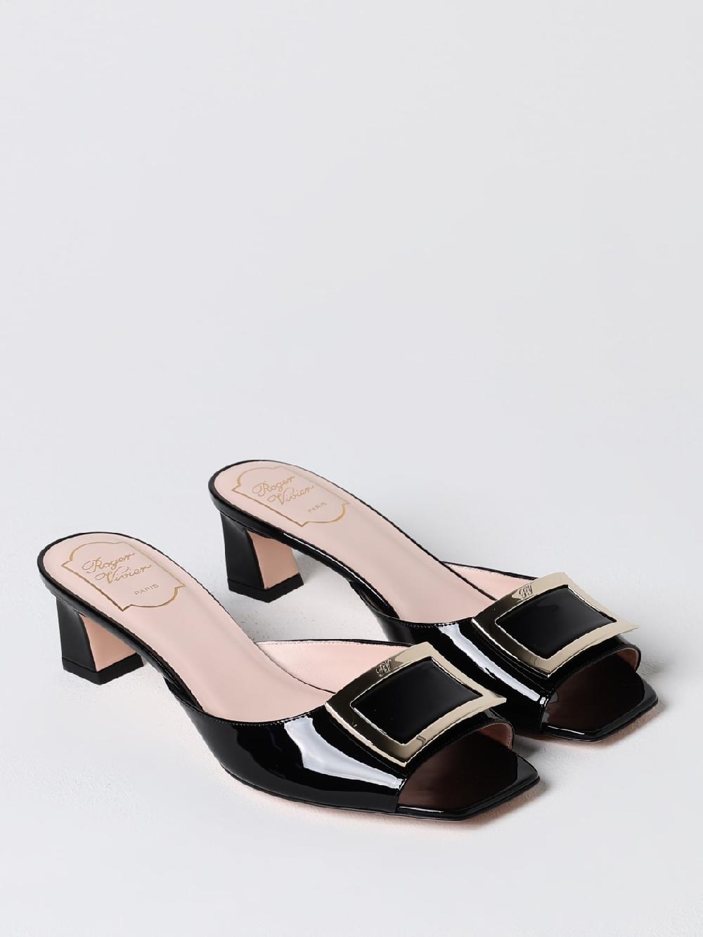 Giglio Mules Roger Vivier in vernice con fibbia decorativa Offerta esclusiva