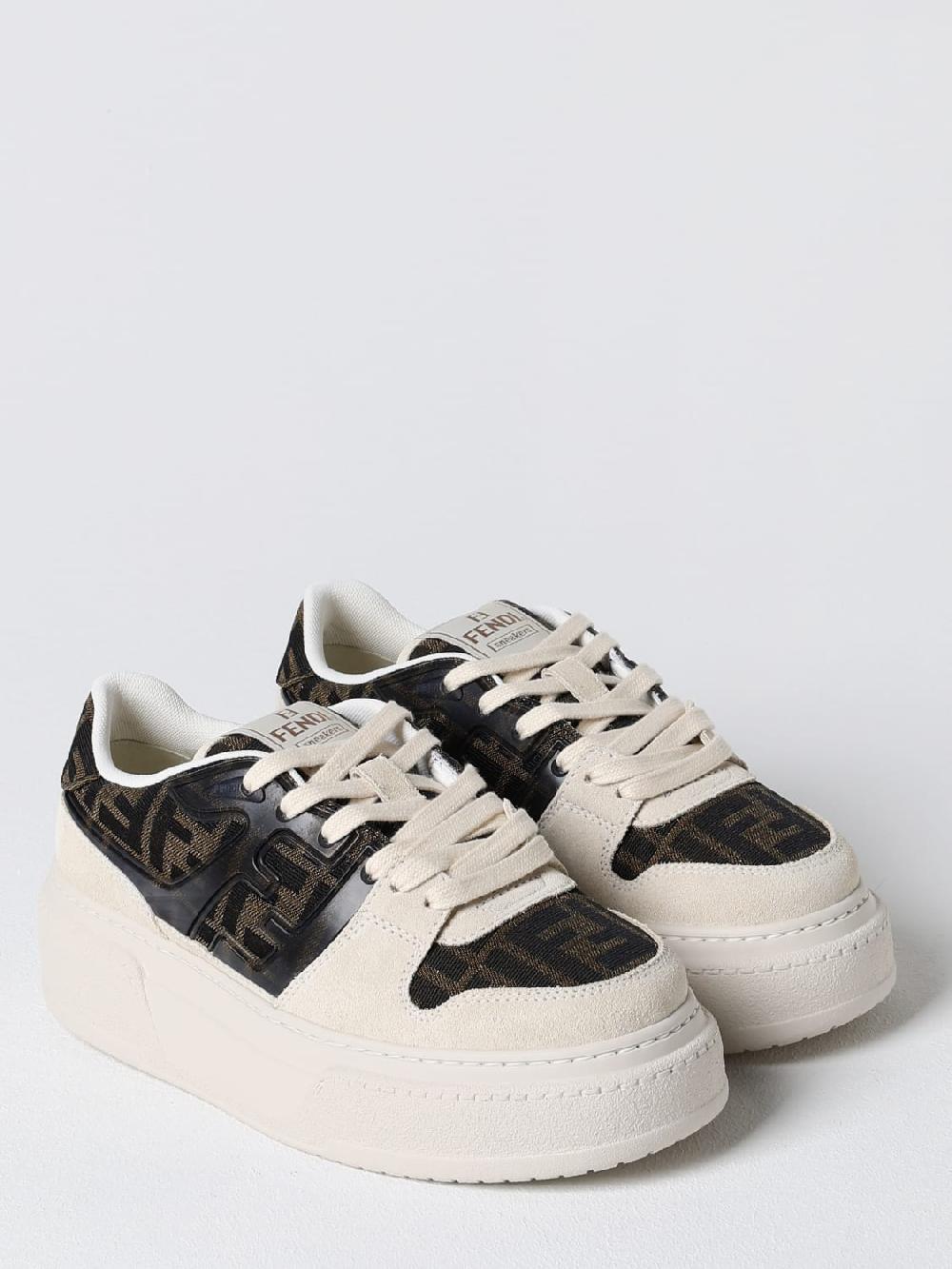 Giglio Sneakers Match Fendi in pelle e tessuto monogram FF Latest fashion