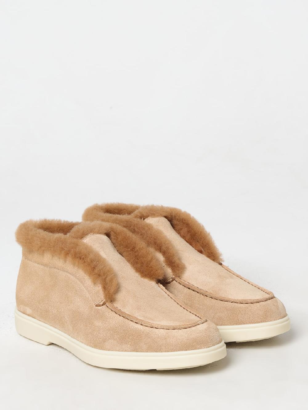 Giglio Polacchino Santoni in camoscio e shearling Grandi sconti