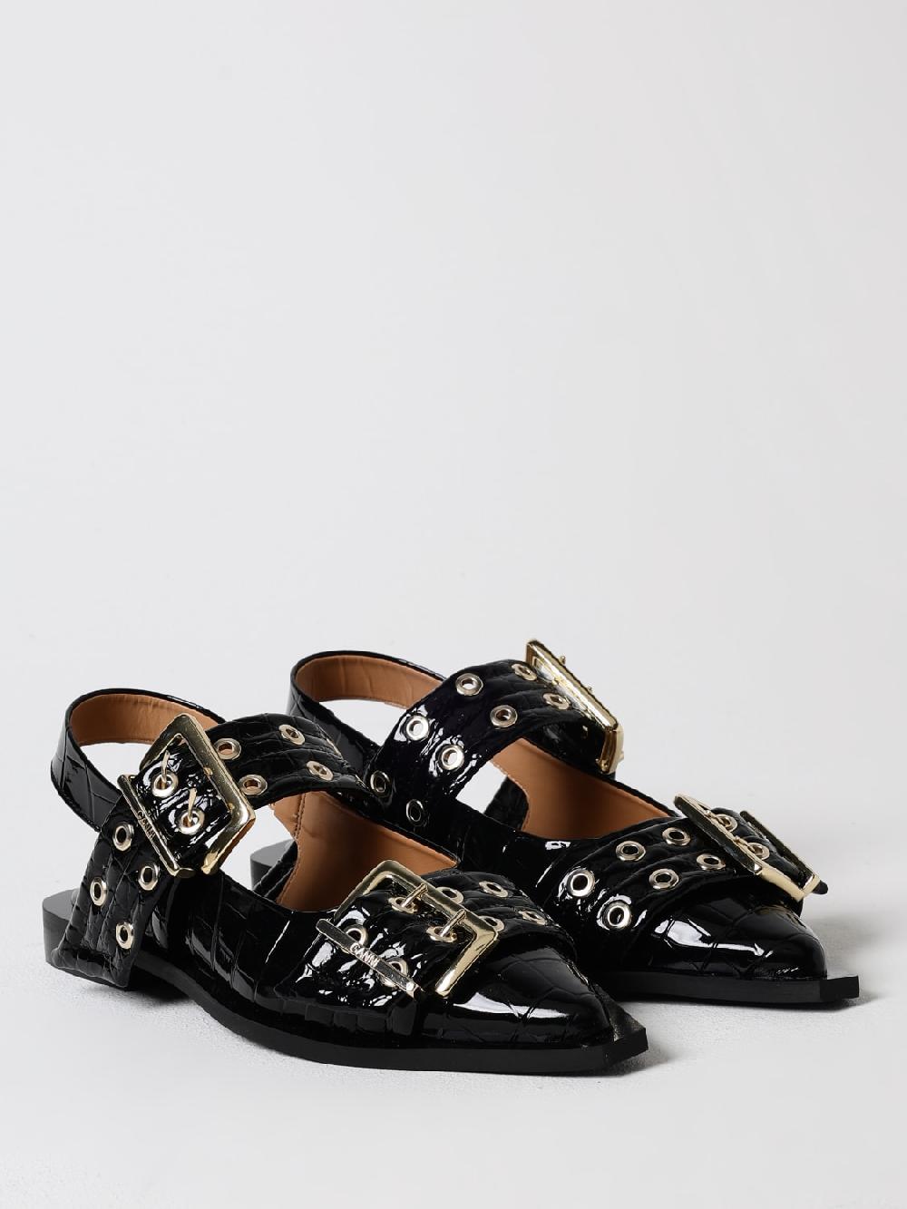 Giglio Slingback Ganni in vernice riciclata Ritorno libero