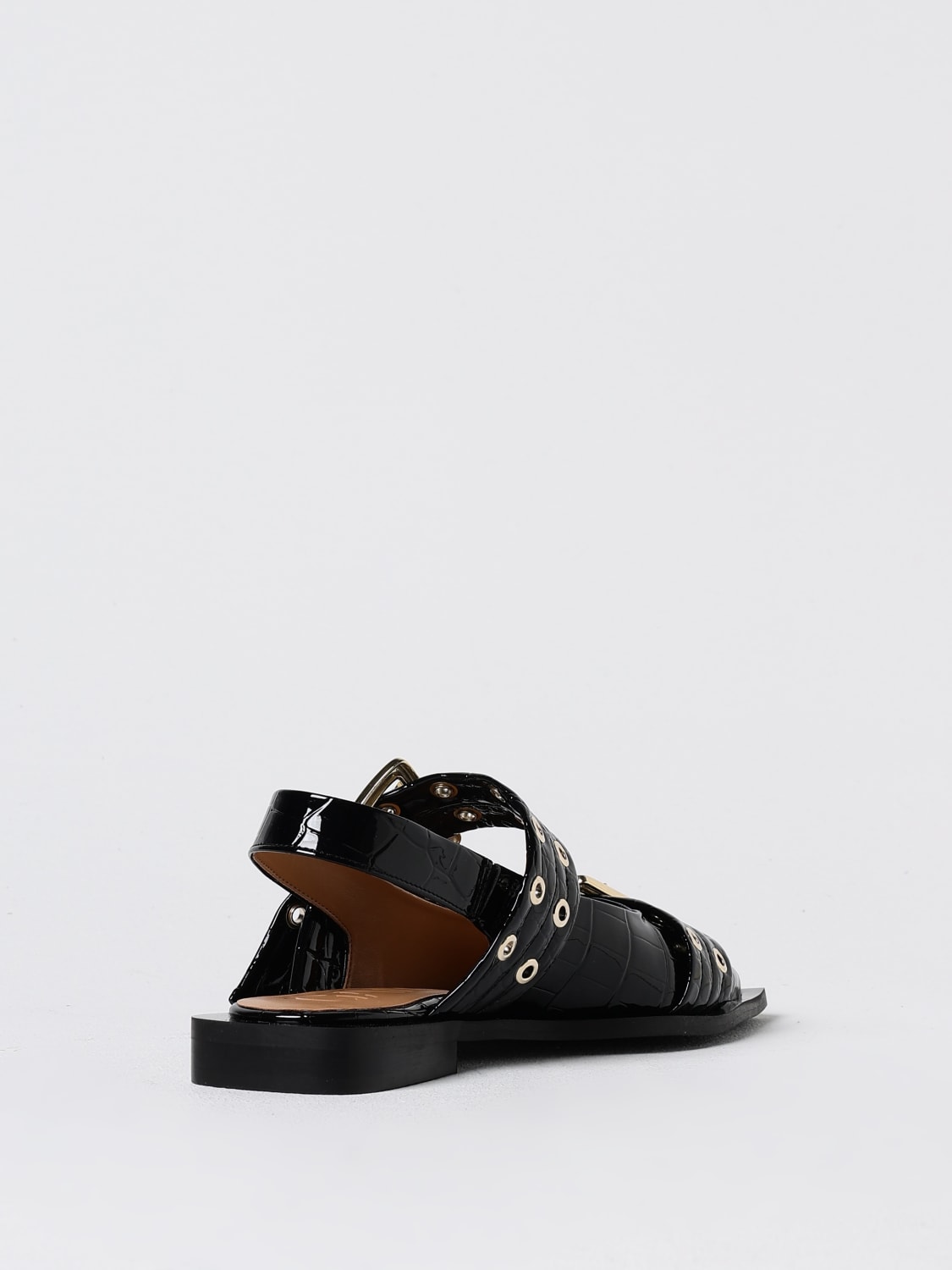 Giglio Slingback Ganni in vernice riciclata Ritorno libero