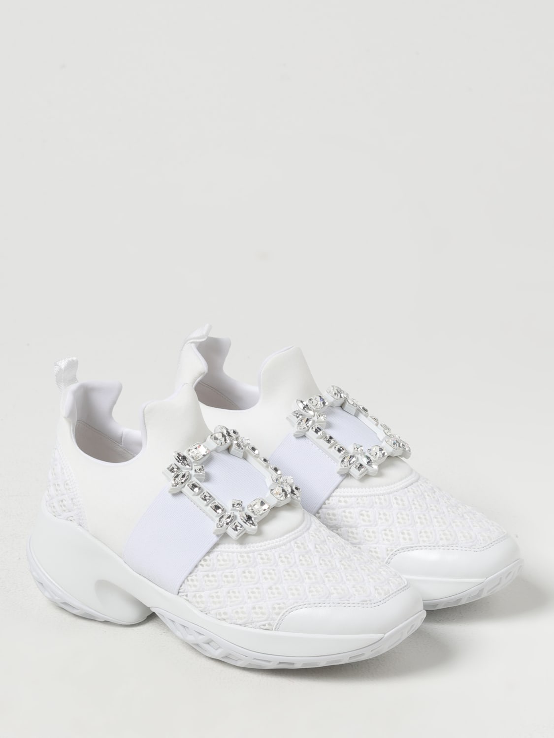 Giglio Sneakers Viv Run Roger Vivier in mesh traforato e neoprene con fibbia gioiello Ultimi due giorni