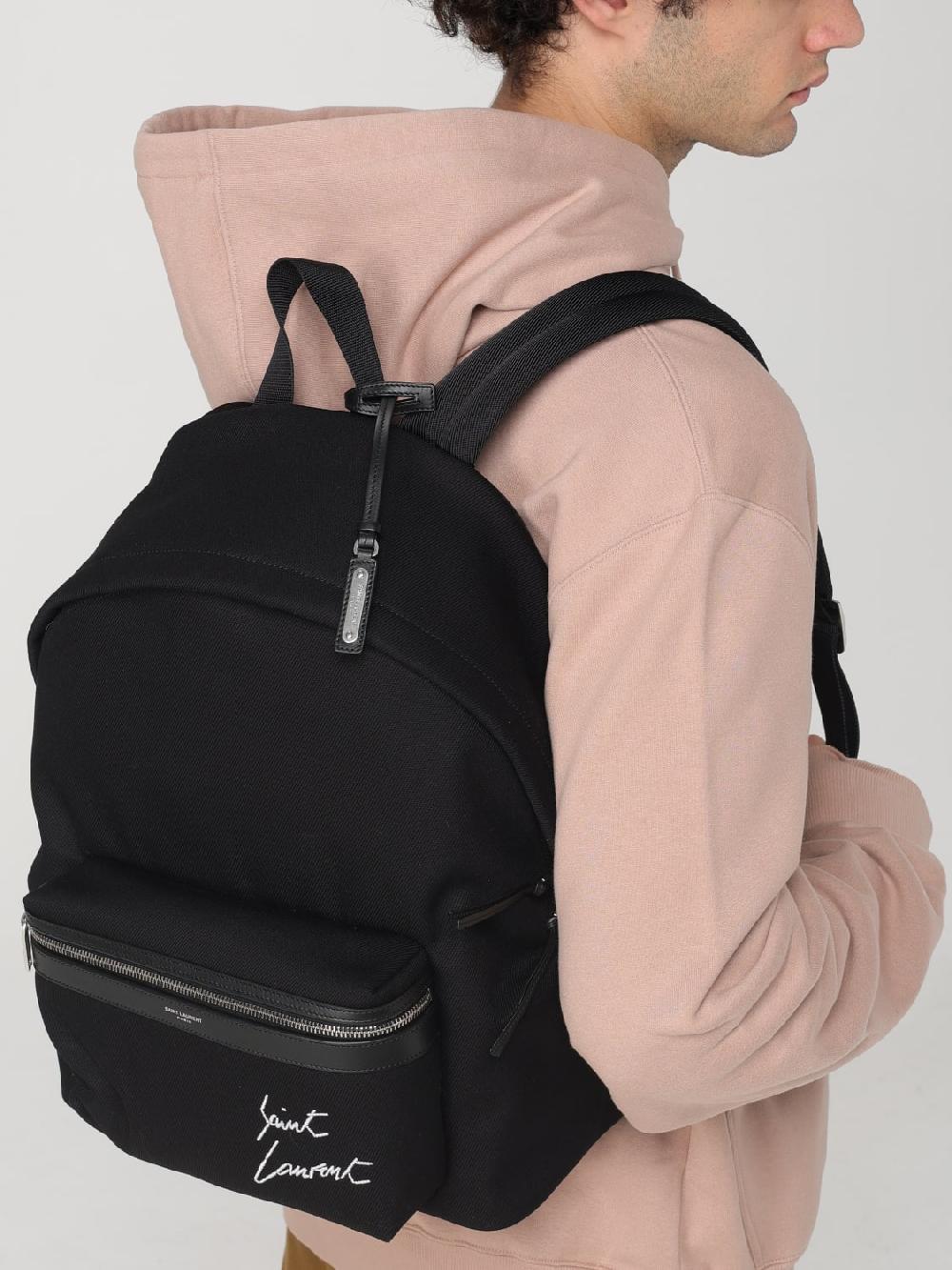 Giglio Zaino Saint Laurent in canvas di cotone e pelle Nuovo