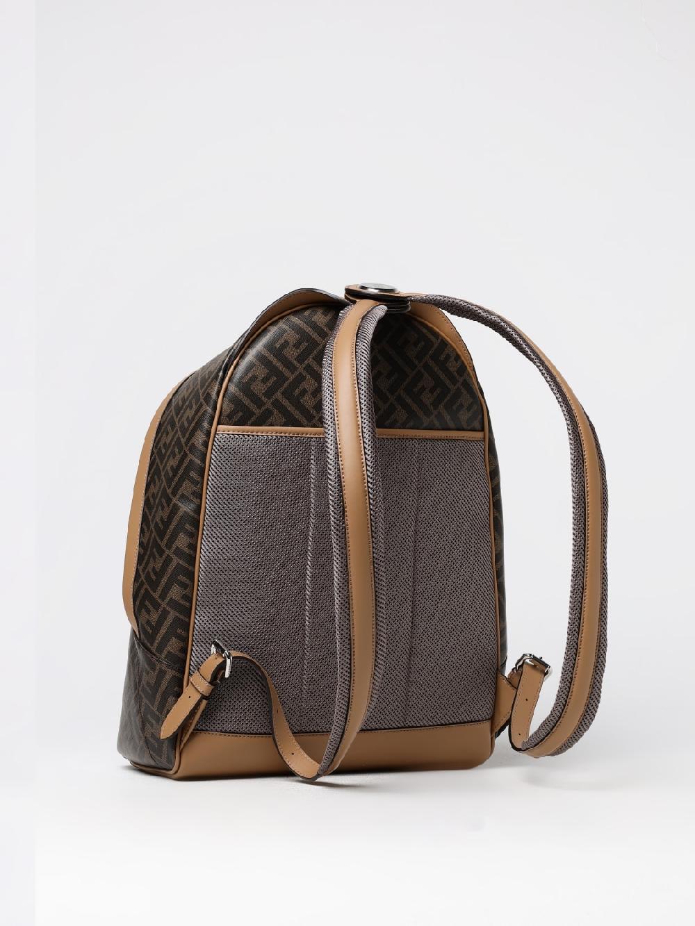 Giglio Zaino Chiodo Diagonal Fendi in cotone spalmato FF e pelle Vendita