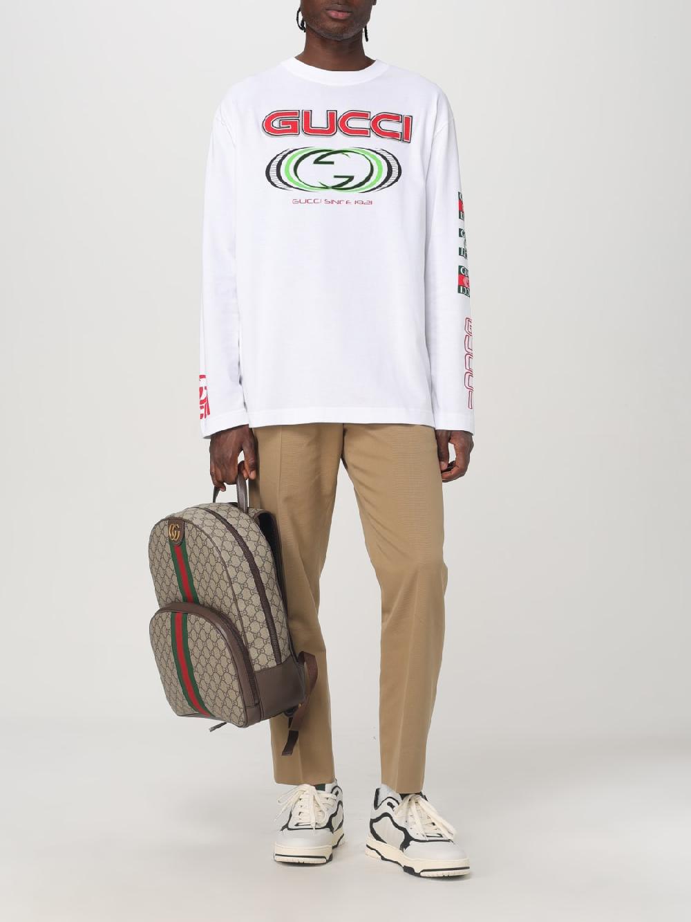 Giglio Zaino Ophidia GG Gucci in tessuto GG Supreme e pelle a grana Spedizione Gratuita