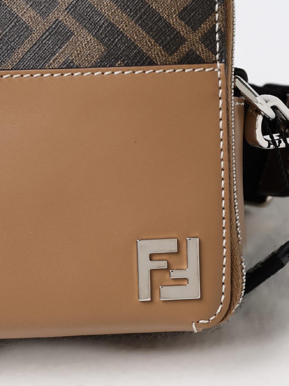 Giglio Borsa Squared FF Fendi in pelle e tela FF Pezzi Unici