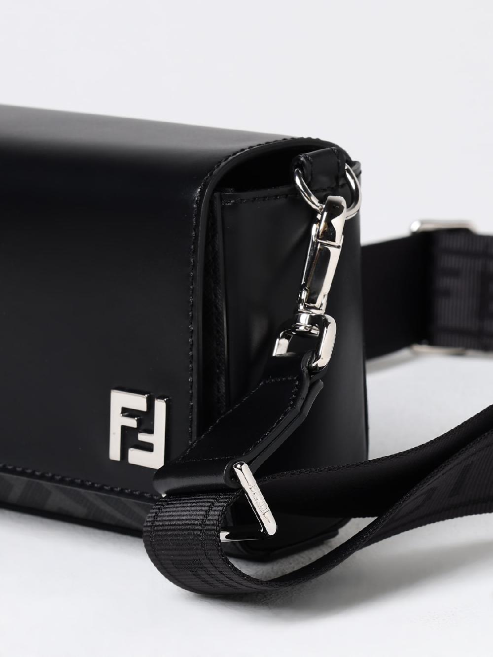 Giglio Borsa Compact Bag Squared FF Fendi in pelle e cotone spalmato saffiano Soddisfazione Garantita