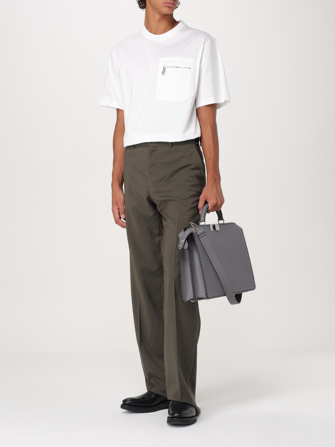 Giglio Borsa Peekaboo Fendi in pelle a grana Saldi