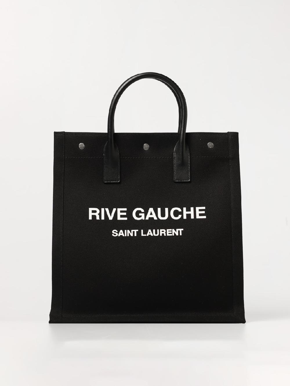 Giglio Borsa Rive Gauche North/South Saint Laurent in canvas di cotone Offerte