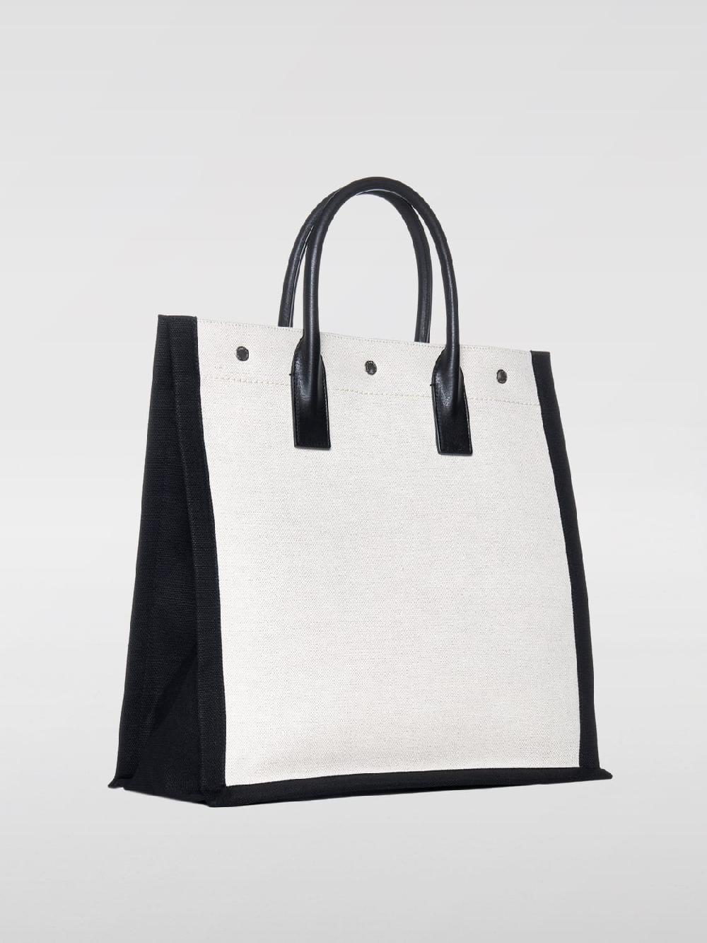 Giglio Borsa Rive Gauche North/South Saint Laurent in canvas di cotone Vendite Flash